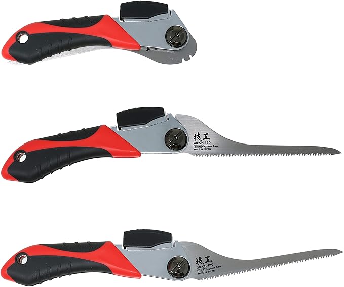 KAKURI Jab Saw - Folding 5-1/8" Japanese Pull Saw for Drywall, Wood, Plaster, Wallboard, Plywood - Razor Sharp Japanese Steel Blade - Made in Japan