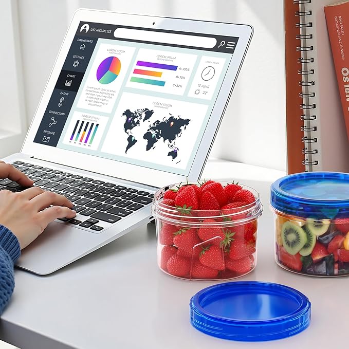 6 Pack-24 OZ Freezer Storage Containers Set, Small Plastic Containers with Twist Top Lids, Reusable Soup Containers for Meal Prep, Lunch, Leftovers