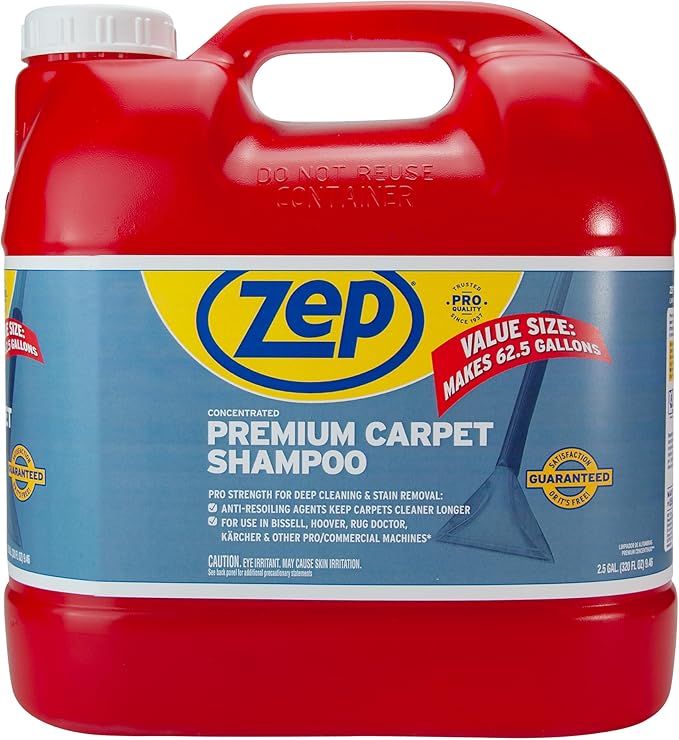 Zep Premium Carpet Shampoo - 2.5 Gal (Case of 2) - ZUPXC320 - Deep Cleaning and Stain Removal, For Carpet Machines