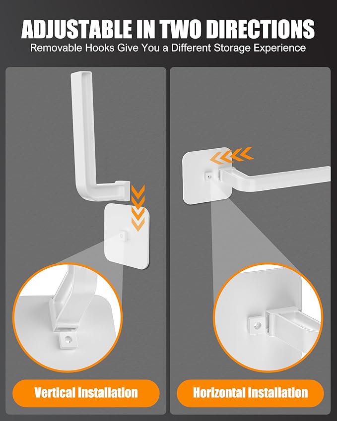 Hat Rack for Hat Storage (12-Pack), Multi-Purpose Hat Organizer, Strong Adhesive Hat Hooks for Wall Hat Organizer for Baseball Caps, Two Mounting Options Hat Hook, White
