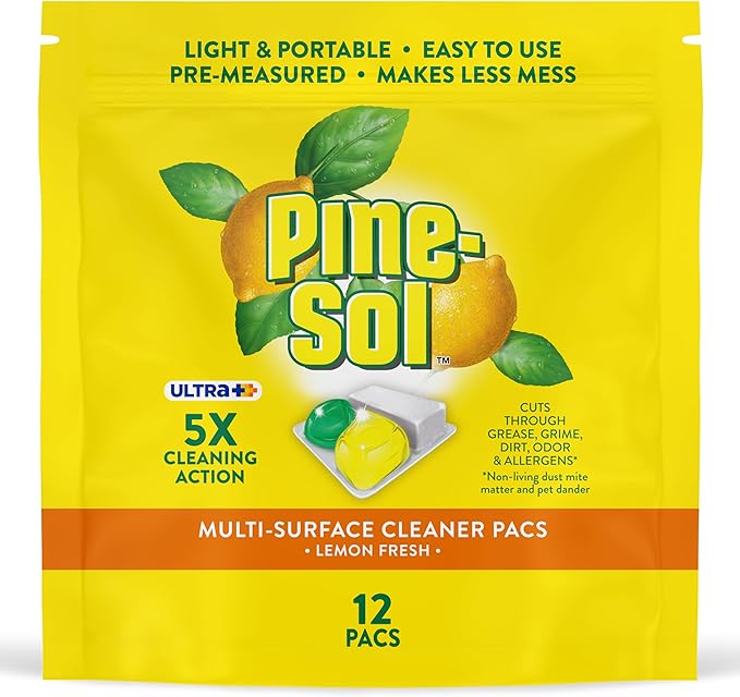 Pine-Sol Ultra+ All Purpose Cleaner Pacs Lemon Scent - 12 Count