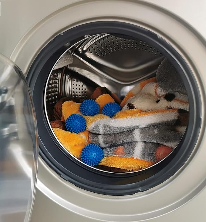 Colorsheng Laundry Dryer Balls - 6 Pack Reusable Fabric Softener Alternative (Blue)
