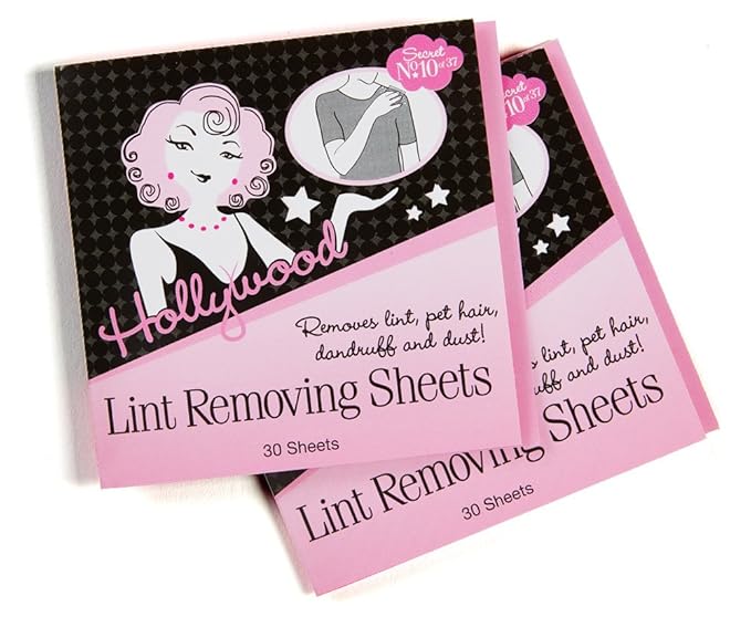 Hollywood Fashion Secrets Lint Removing Sheets, Pocket-Sized Fabric Cleaners, 30 Count