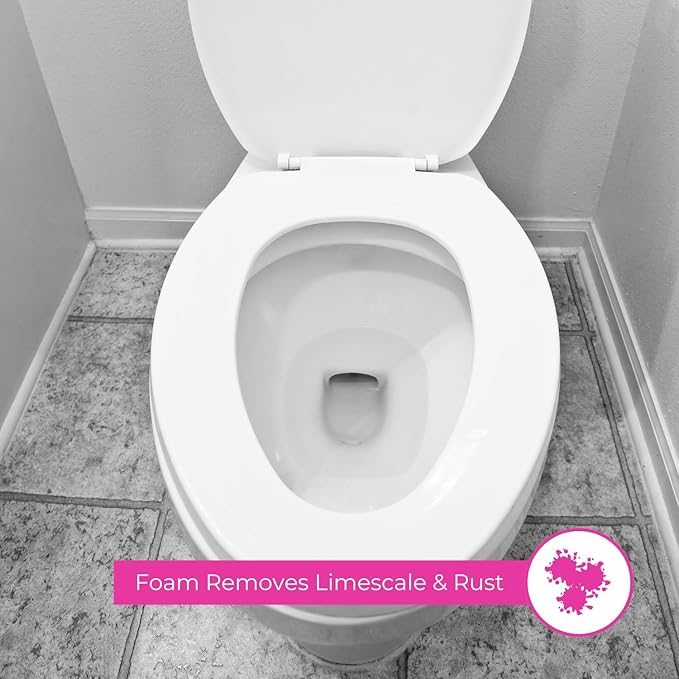 Astonish Foaming Pink Peony Toilet Bowl Cleaner 2 Pack - Deep Cleaning Limescale, Calcium & Rust - No Bottle, Removes Hard Stains (2 Boxes, 16 Tablets)