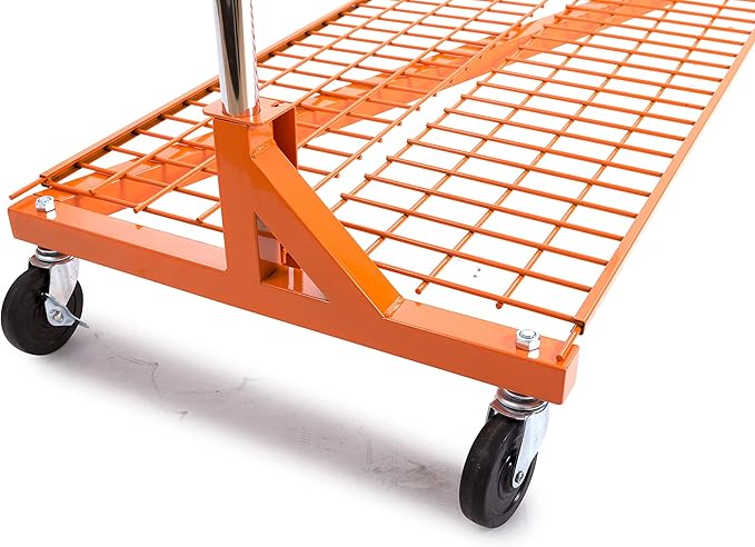 Econoco Commercial Garment Rack - Rolling Clothes Rack, Heavy Duty (Z Rack with Base Shelf, Orange)
