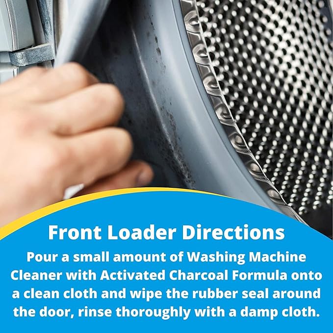 Carbona Washing Machine Cleaner with Activated Charcoal | Removes Odor-Causing Residues | Works in Standard & High Efficiency Washing Machines | 8.4 FL Oz, 1 Pack