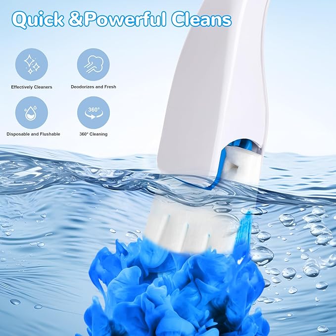36 Refills Disposable Toilet Bowl Paper Bulk Toilet Fresh Flushable Refills for Bathroom Brush Accessories Supplies Starter Kit (Ocean Scent)