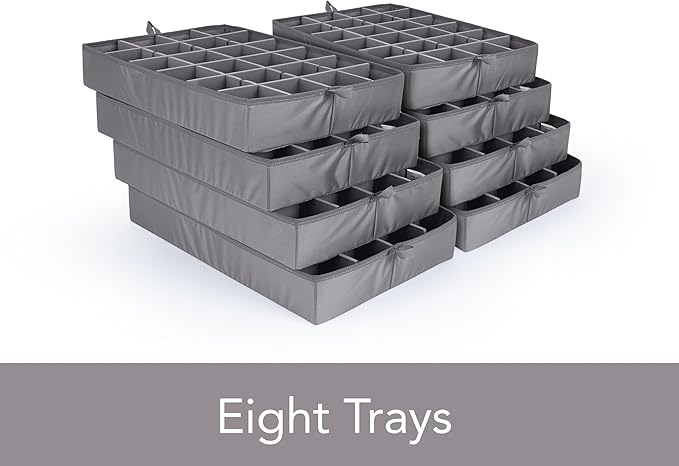 Covermates Keepsakes - Adjustable Zip-Top Storage Box - Configurable FlexGrid Compartments - Heavy Duty Polyester- Reinforced Handles - Stackable Design - Indoor Storage, Brown Heather