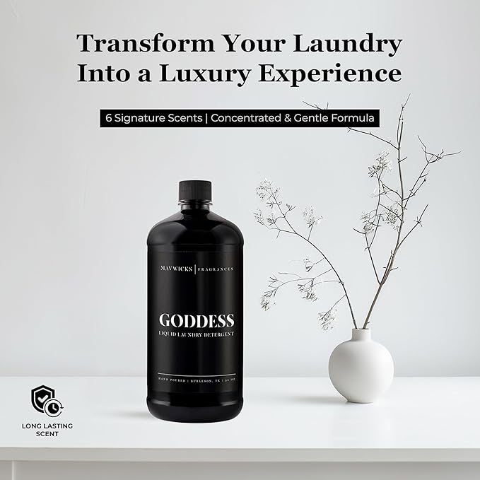 Laundry Liquid Detergent (Goddess) - 32 Oz Laundry Perfume Bottle for Men & Women, Stain & Odor Remover, Deep Clean, Long-Lasting Fragrance and Freshness for All Fabrics