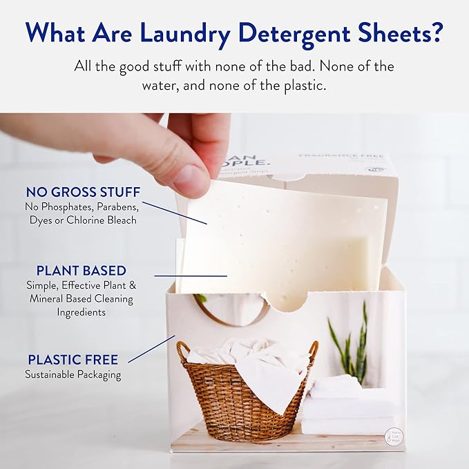 Clean People Ultra Concentrated Laundry Detergent Sheets 32 count & Fabric Softener Dryer Sheets 120 count