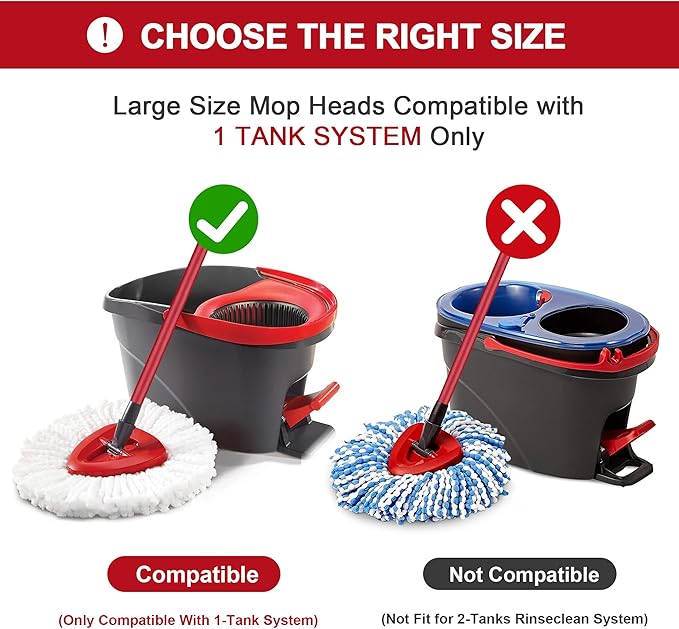 Mop Replacement Heads for O-Ceda Mop Replace Head EasyWrin Spin Mop Heads Replacements, Microfiber Spin Mop Refills, Easy Cleaning Mop Head Replacement (White-3 Mop Heads)