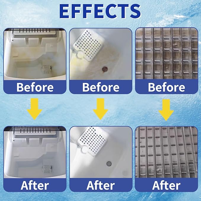 Ice Machine Cleaner Maker and Descaler - 100 Ice Maker Cleaner Tablets Compatible with All Major Brands, Nickel Safe Descaler Countertop Portable Commercial Icemaker Cleaning Solution