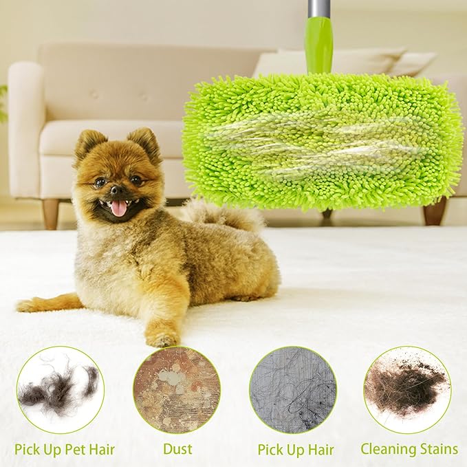 Reusable Dry Sweeping Cloths Microfiber Wet Mop Pads Compatible with Swiffer Sweeper Mop Replacement Sweeping Mopping pad Refills for Hardwood Surface Floor Cleaning (8PCS)