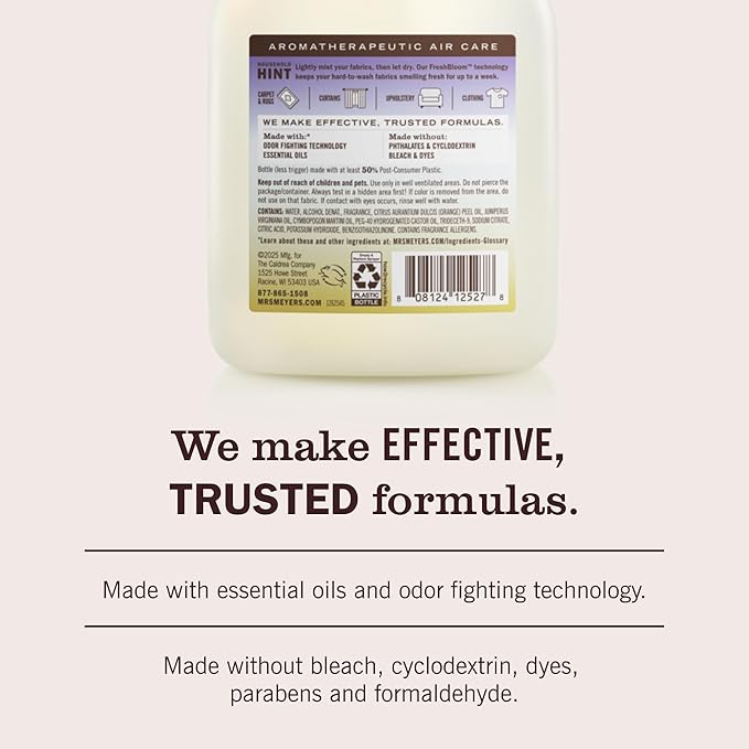 MRS. MEYER'S CLEAN DAY Fabric Freshener, Compassion Flower Scent, 20 Ounce Bottle
