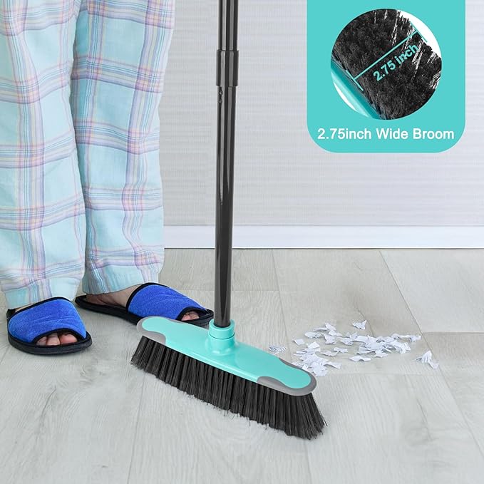 KeFanta Broom for Sweeping Indoor,55" Long Handle House Broom,Soft Bristle Angle Brooms for Floor Cleaning, Kitchen, Garage, Hardwood, Lobby,Patio and Garden