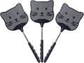 3 Pack Extendable Fly Swatter, 25 inch Long Handle Flyswatters, Plastic Heavy Duty Fly Swatters Manual for Indoors Patio Garden and Outdoors Black