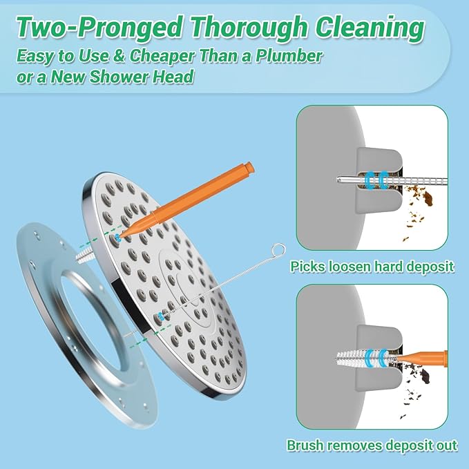 70-in-1 Shower Head Cleaner Kit - 50 Micro Brushes + 20 Steel Picks for Clogged Nozzles, Stanley Cups, 3D Printers, Faucets -Each Tools Storage Case, Tiny Hole Unclogging Tool