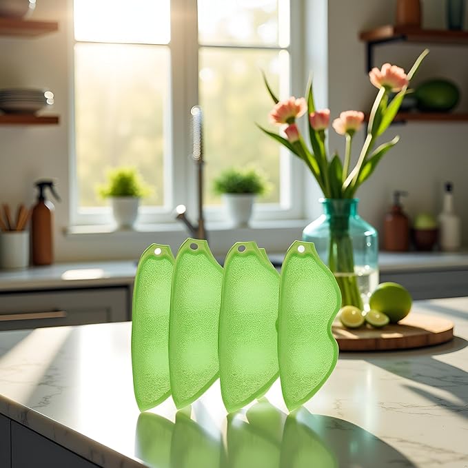 3 Pcs Green Multipurpose Bean Shaped Sponge Set, Heat Resistant Bottle and Internal Cleaning Sponges, Reusable entreprises Bottle Cleaning Tools, Household Cleaning Sponges