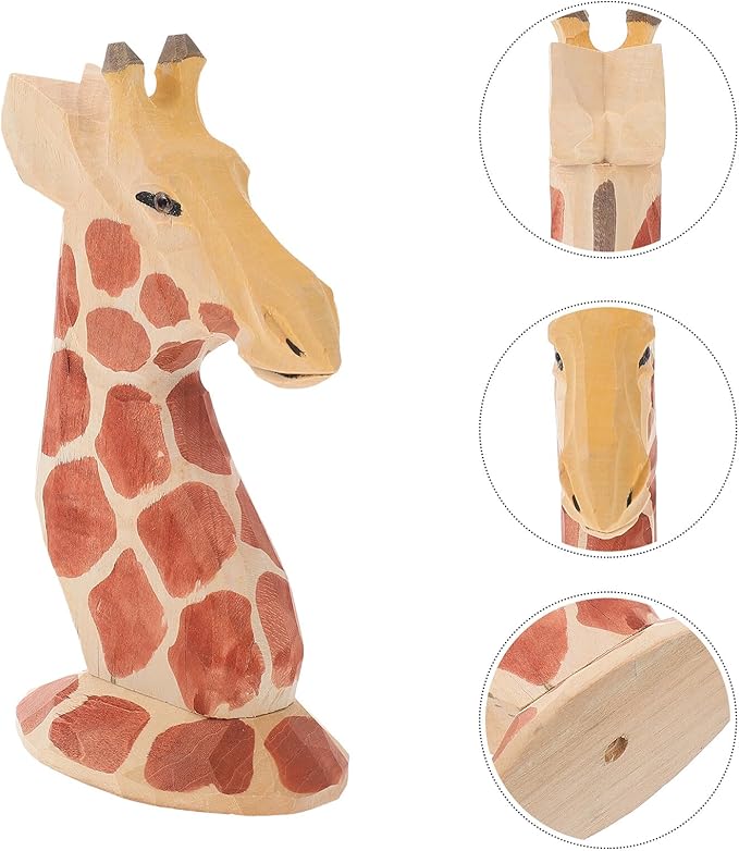 Giraffe Shaped Glasses Display Rack Wooden Eyeglasses Holder Desktop Storage Stand Animal Design Eyewear Organizer for Home Office