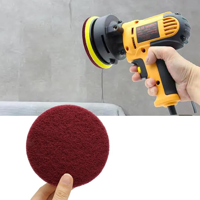 Murtenze 8 PCS Scrubber Scouring Pads, 400 Grits Flocking Scuff Pads Hoop and Loop Scuff Conditioning Discs Polishing Pad for Furniture Automotive Cleaning Rust Removal