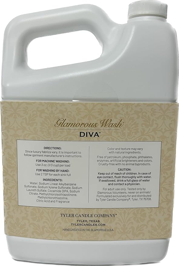Tyler Glam Wash Laundry Detergent, Diva, Liquid, 64 Fl Oz (Half Gallon) HE Safe