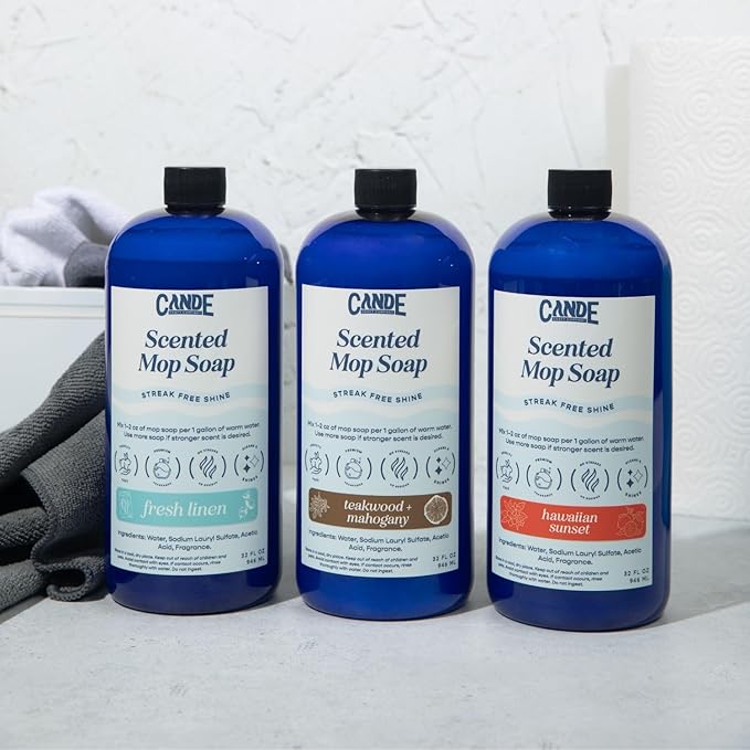CANDE Mop Soap - Highly Scented Mop Soap, Luxury Floor Cleaner, Premium Fragranced Floor, Streak-Free Shine, 32 oz (Hawaiian Sunset)