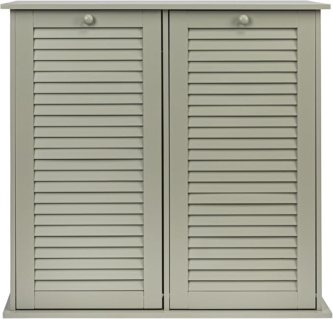 Household Essentials Tilt-out Cabinet Laundry Sorter with Shutter Front, Grey