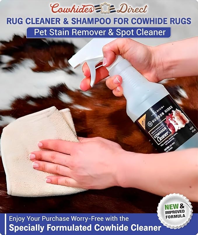 Cowhides Direct Cowhide Carpet Cleaner Spray - Rug Cleaner & Shampoo for Cowhide Rugs - Pet Stain Remover & Spot Cleaner for Area Rugs