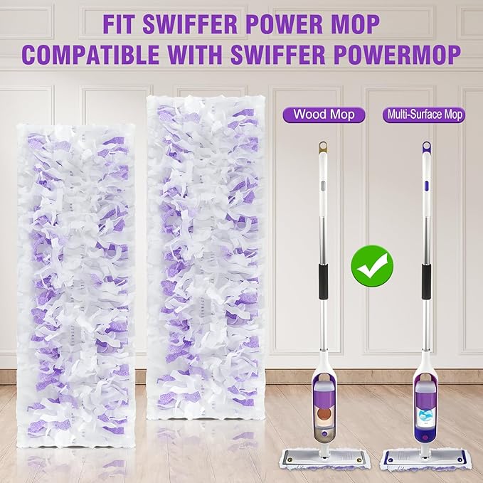 60 Pack Power Mop Refill Pads for Swiffer Power Mop, Disposable Swifter Wet Pad Refills for Swiffer, Replacement Spray Wet Pads Refills for Multi-Surface&Wood Floor Cleaning