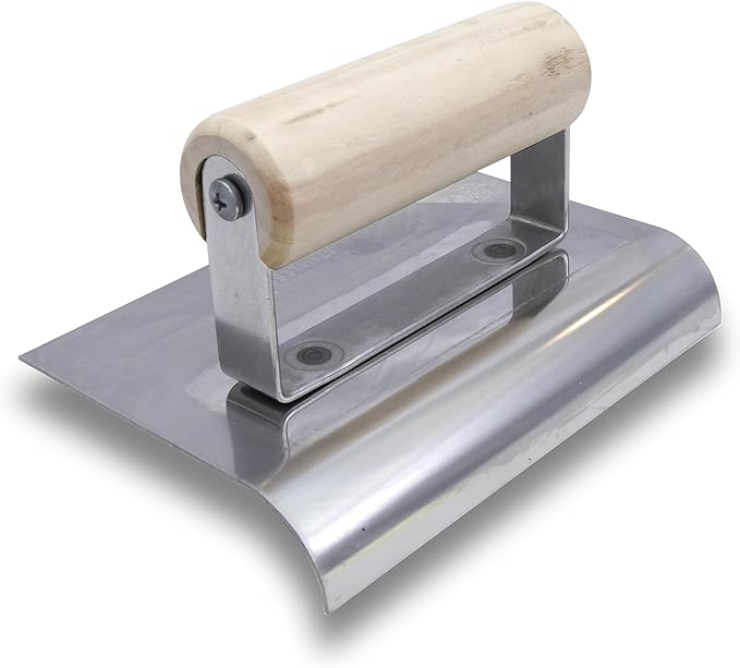 MARSHALLTOWN QLT Stainless Steel Hand Edgers, Wood Handle Material, 203mm Length, 203mm Width, 19mm Radius, 22mm Lip, Made In The USA, CE530S