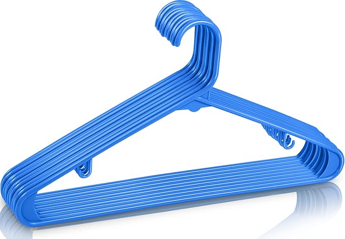 Utopia Home Plastic Hangers 30 Pack - Clothes Hanger with Hooks - Durable & Space Saving (Blue)