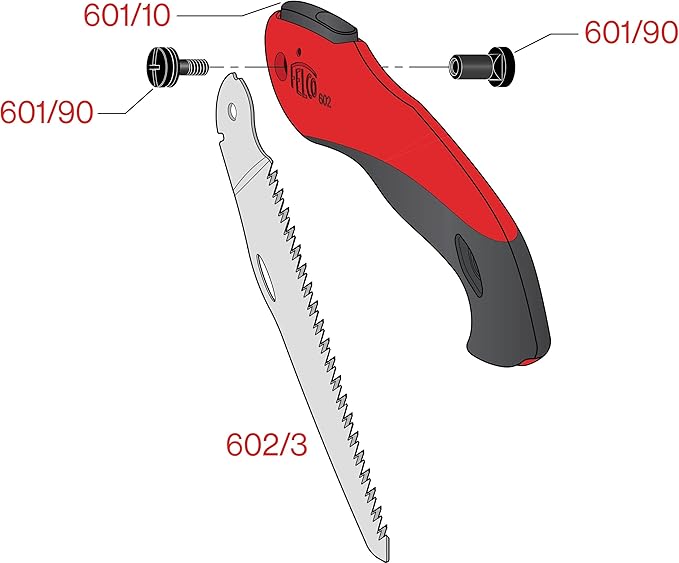 FELCO 602 Folding Pruning Saw – Compact Pull-Stroke Saw for Gardening & Vineyard Use | Tree Branch Cutter | Folding Handsaw with Chrome-Plated 6.3" Blade, Non-Slip Handle, Blade Lock, Swiss Precision