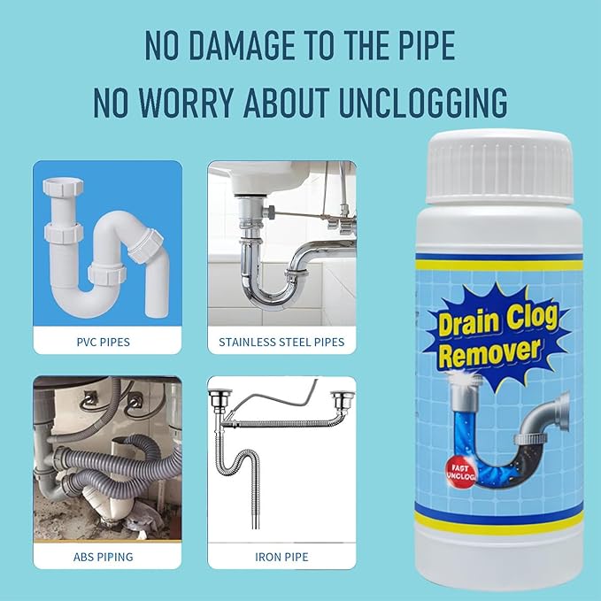Wild Tornado Sink and Drain Cleaner, Wild Tornado Drain Clog Remover, Powerful Sink Cleaner Powder Fast Foaming for Kitchen Toilet Pipe Quick Cleaning Tool Clog Remover