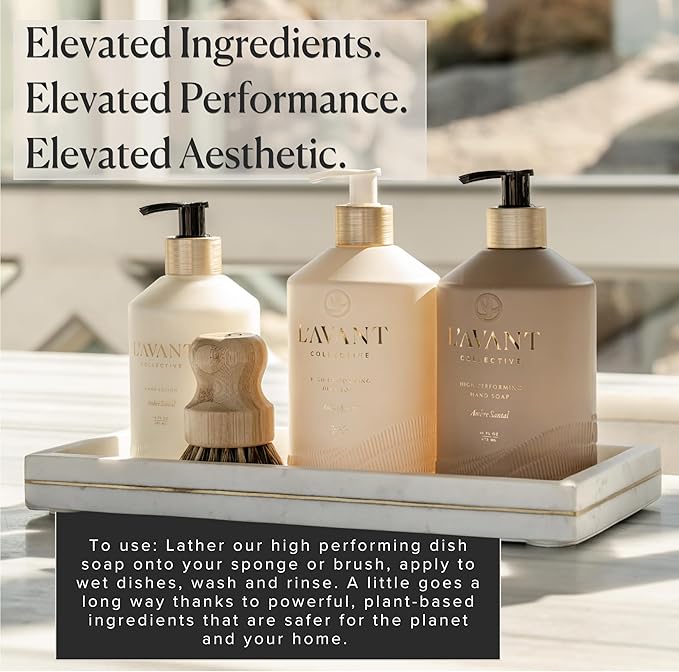 L’AVANT Collective High Performing Dish Soap Refill | Plant-Based, Naturally Derived Formula, Ambre Santal Scent | 32 fl oz Refill Pouch | Sustainable Luxury Kitchen Cleaning Solution