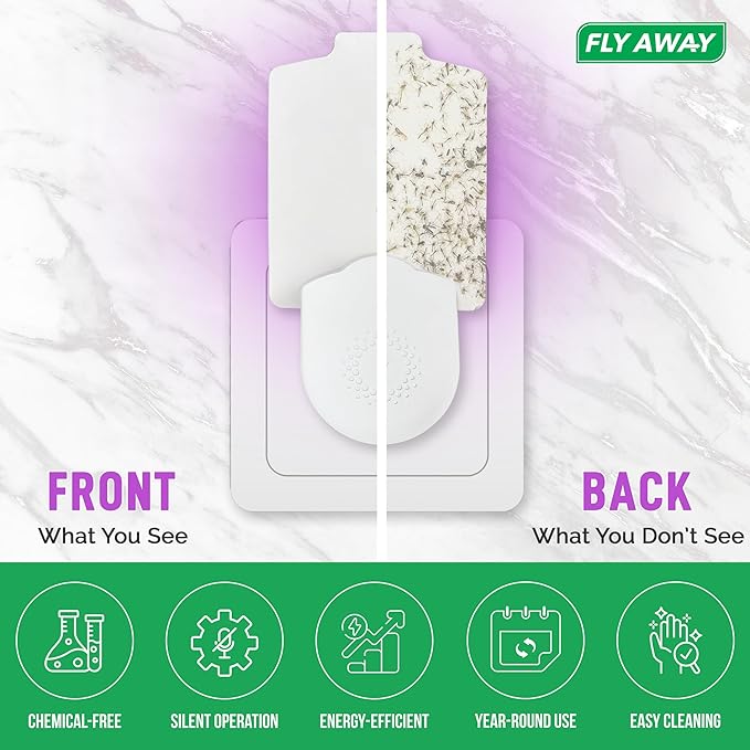 Value 2 Pack UV Light Insect Trap with 6 Sticky Refills – Indoor Plug-in Bug Zapper for Fruit Flies, Gnats, Mosquitoes – Silent, Non-Toxic Pest Control – 395nm UV Light for Maximum Attraction