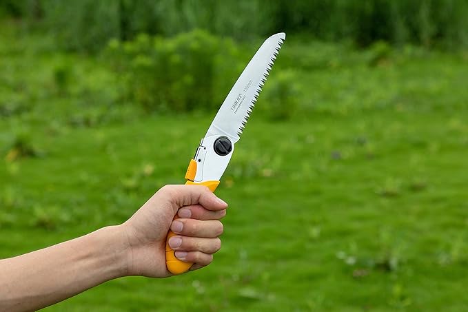 Toolux 5 Inch Folding Saw, SK5 Steel Pruning Hand Saw, Camping Saw for Smooth Cutting, Camping, Gardening, Tree Pruning, Wood Cutting, Compact Design with Non-Slip Ergonomic Handle for Outdoor Use