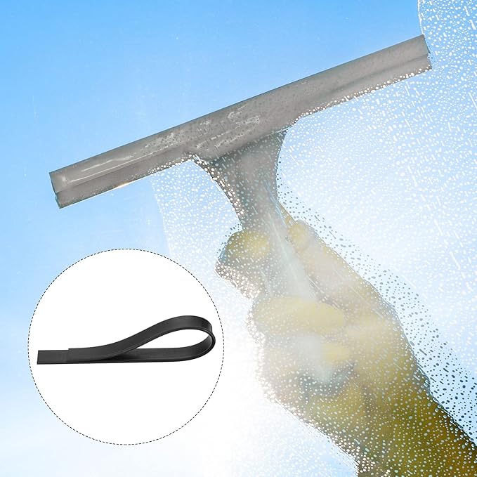 MECCANIXITY Replacement Squeegee Rubber for Window, Glass, Shower Doors, Tile Wall, 17.72 Inch, Black Pack of 4