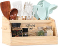 Innovation Kitchen Utensil Holder for Countertop with 4 Compartments, Wood Utensil Organizer for Cooking Tools(Utensil Not Included)