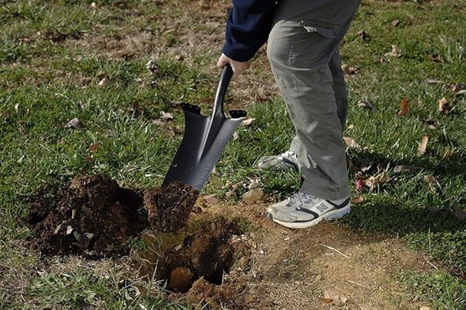 True Temper 2540700 16 in. Drain Trench Spade with 24 in. Hardwood D-Grip Handle and Comfort Step