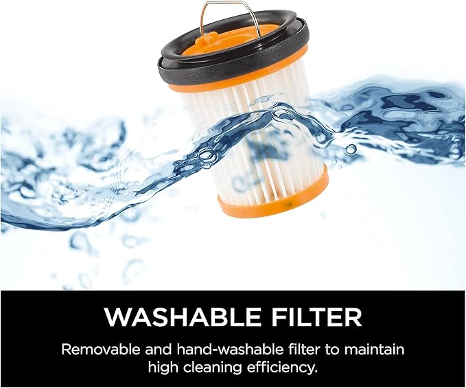 SHARK QV201 WANDVAC Handheld Vacuum, Lightweight at 1.4 Pounds w/ Powerful Suction, Duster Crevice Tool, Scrubbing Brush, Pet Tool, Charging Dock*, Single Touch Dust Cup Empty, Black (Renewed)