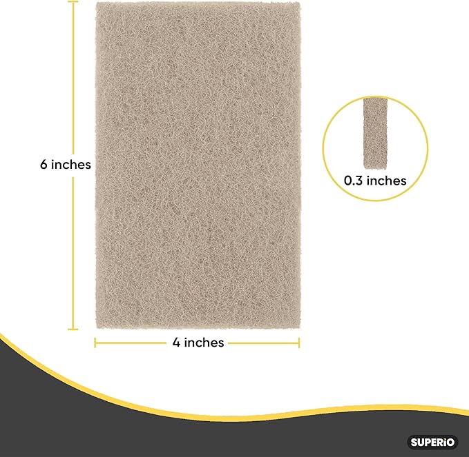 Natural scouring Pad Non-Scratching Natural Sisal Plant Based Scrubber Non-Scratch Cleaning Scrub Pads, Eco-Friendly Reusable Kitchen Scrubbing Pad Pack of 3, By Superio