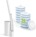 Toilet Bowl Cleaner Wand with 14 Refills, Disposable Toilet Brush Set with Holder, Cleaning System Starter Wand Kit, Bathroom Cleaning Set