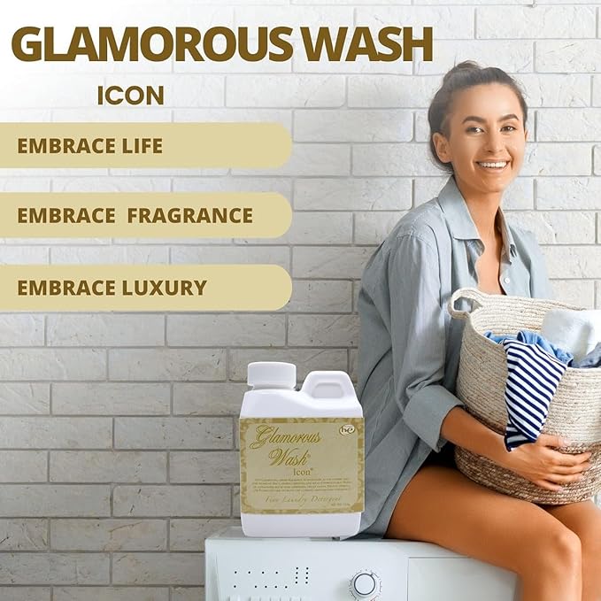 Worldwide Nutrition Bundle: Tyler Glamorous Wash Icon Scent Laundry Liquid Detergent - Luxury Liquid Laundry Detergent - 4 oz, 112-gram Container and Multi-Purpose Key Chain
