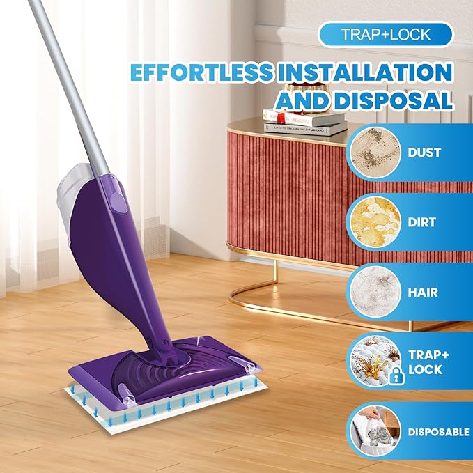 20 Count Wet Jet Pads Refill, Compatible with Swiffer WetJet Spray Mop, Super Absorbent Disposable Cleaning Pads for All Floor Types