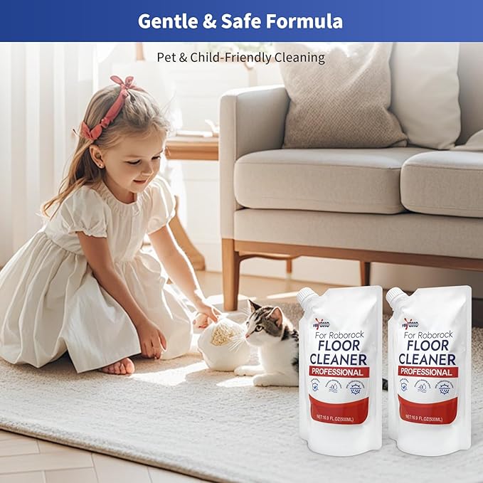 2 Pack Original Scent Floor Cleaning Solution - For Roborock Robot Vacuum & Mop, Deep Cleans Hard Floors, Works With All Mopping Robot Vacuums