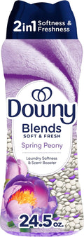 Downy Blends 2-in-1 Soft & Fresh Laundry Scent Booster Beads, Spring Peony Scent, 24.5 OZ, Laundry Softness and Scent Booster