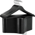 StorageWorks Black Wooden Hangers 30 Pack, Heavy Duty Wood Hangers for Closet, Clothes Hangers for Coats, Shirts, Pants, Suits