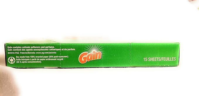 Gain Dryer Sheets 15 Count Box Original Scent Great for travel!