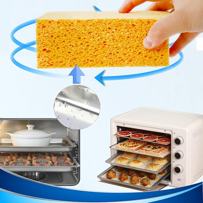 Natural Sponges Kitchen,2" Thick Extra Large Heavy Duty Scrub Sponges,Household Cleaning Sponge for Dishes,Cookware (15x10x5cm,2 Pcs)