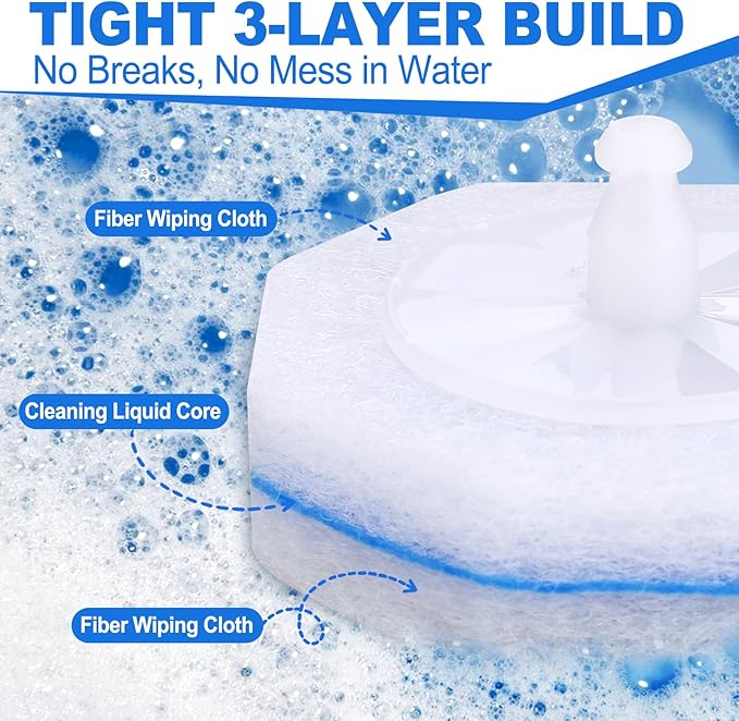 200 Count Disposable Toilet Brush,Toilet Cleaner Wand Refills Compatible with Most Toilet Brushes- No Falling Apart, Fresh Fragrance，4X Cleaning Power，Bathroom Cleaning.